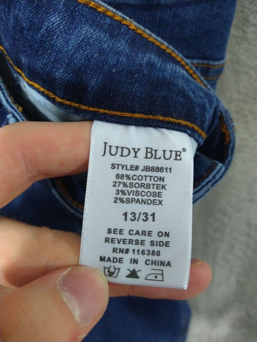 Judy Blue Jeans Women 13/31 Denim Flare High Rise Tummy Control Stretch Dark - Picture 8 of 10
